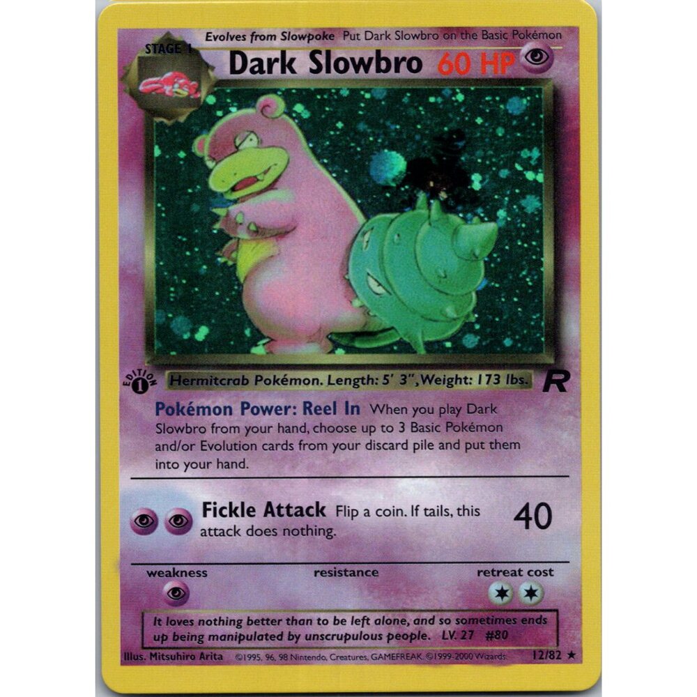 Dark Slowbro Rocket 1st Edition "Reprinted"